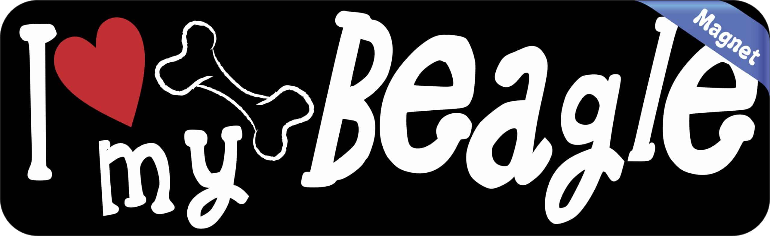 10in x 3in I Love My Beagle Magnet Car Door Magnetic Truck Magnets