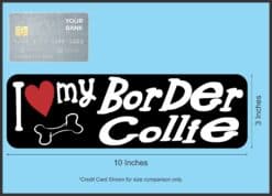 10in x 3in I Love My Border Collie Bumper Sticker Vinyl Truck Window Decal