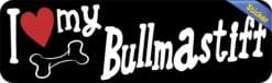 10in x 3in I Love My Bullmastiff Bumper Sticker Vinyl Truck Window Decal