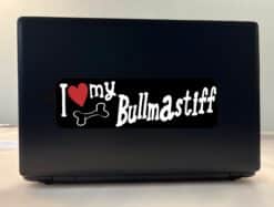 10in x 3in I Love My Bullmastiff Bumper Sticker Vinyl Truck Window Decal