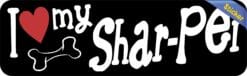 10in x 3in I Love My Shar-Pei Bumper Sticker Vinyl Truck Window Decal