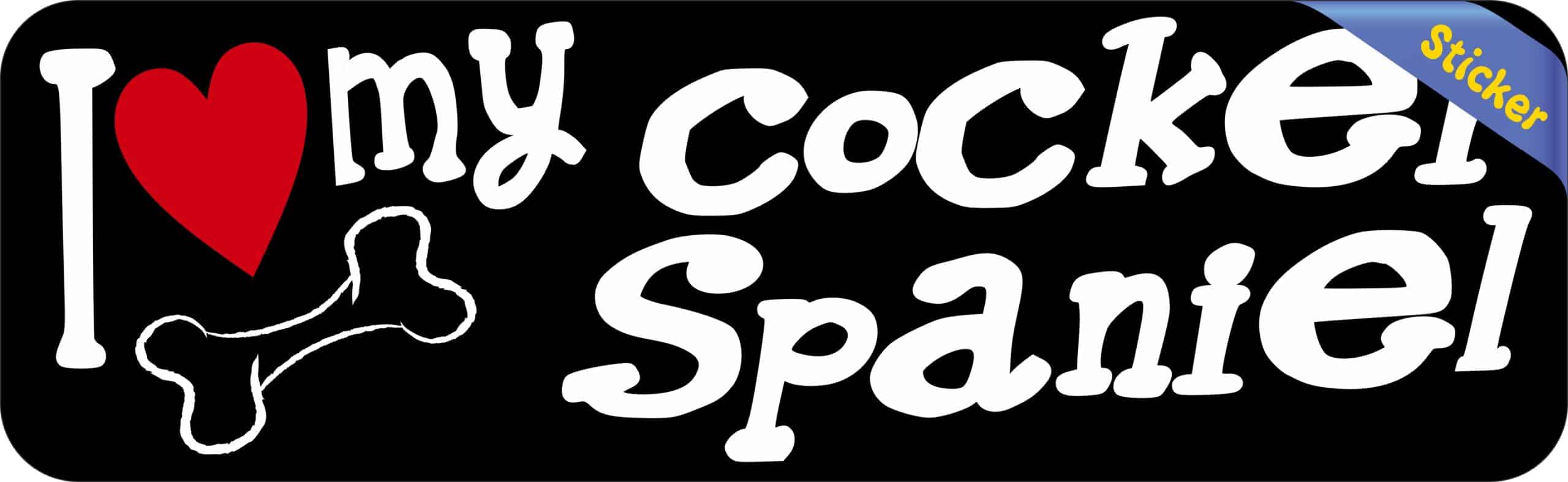 10in x 3in I Love My Cocker Spaniel Bumper Sticker Vinyl Car Window Decal