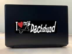 10in x 3in I Love My Dachshund Bumper Sticker Vinyl Truck Window Decal