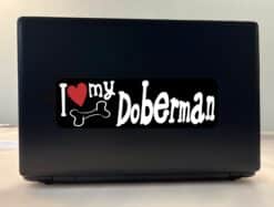 10in x 3in I Love My DoBerman Bumper Sticker Vinyl Truck Window Decal