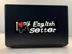 10in x 3in I Love My English Setter Bumper Sticker Vinyl Truck Window Decal