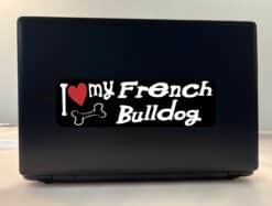 10in x 3in I Love My French Bulldog Bumper Sticker Vinyl Car Window Decal