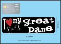 10in x 3in I Love My Great Dane Magnet Car Door Magnetic Truck Dog Magnets