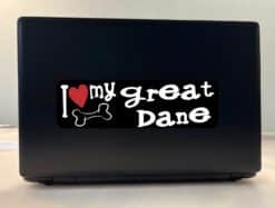 10in x 3in I Love My Great Dane Bumper Sticker Vinyl Truck Window Decal