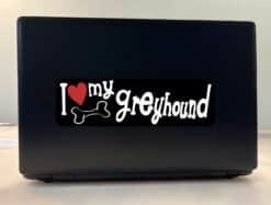 10in x 3in I Love My Greyhound Bumper Sticker Vinyl Truck Window Decal