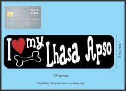 10in x 3in I Love My Lhasa Apso Magnet Car Door Magnetic Truck Dog Magnets