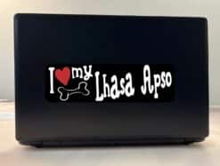 10in x 3in I Love My Lhasa Apso Bumper Sticker Vinyl Truck Window Decal