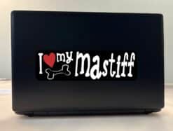 10in x 3in I Love My Mastiff Bumper Sticker Vinyl Truck Window Decal Decals