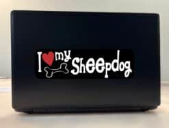10in x 3in I Love My Sheepdog Bumper Sticker Vinyl Truck Window Decal