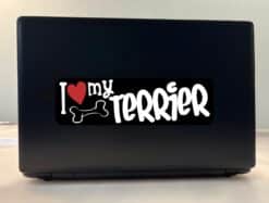 10in x 3in I Love My Terrier Bumper Sticker Vinyl Truck Window Decal Decals