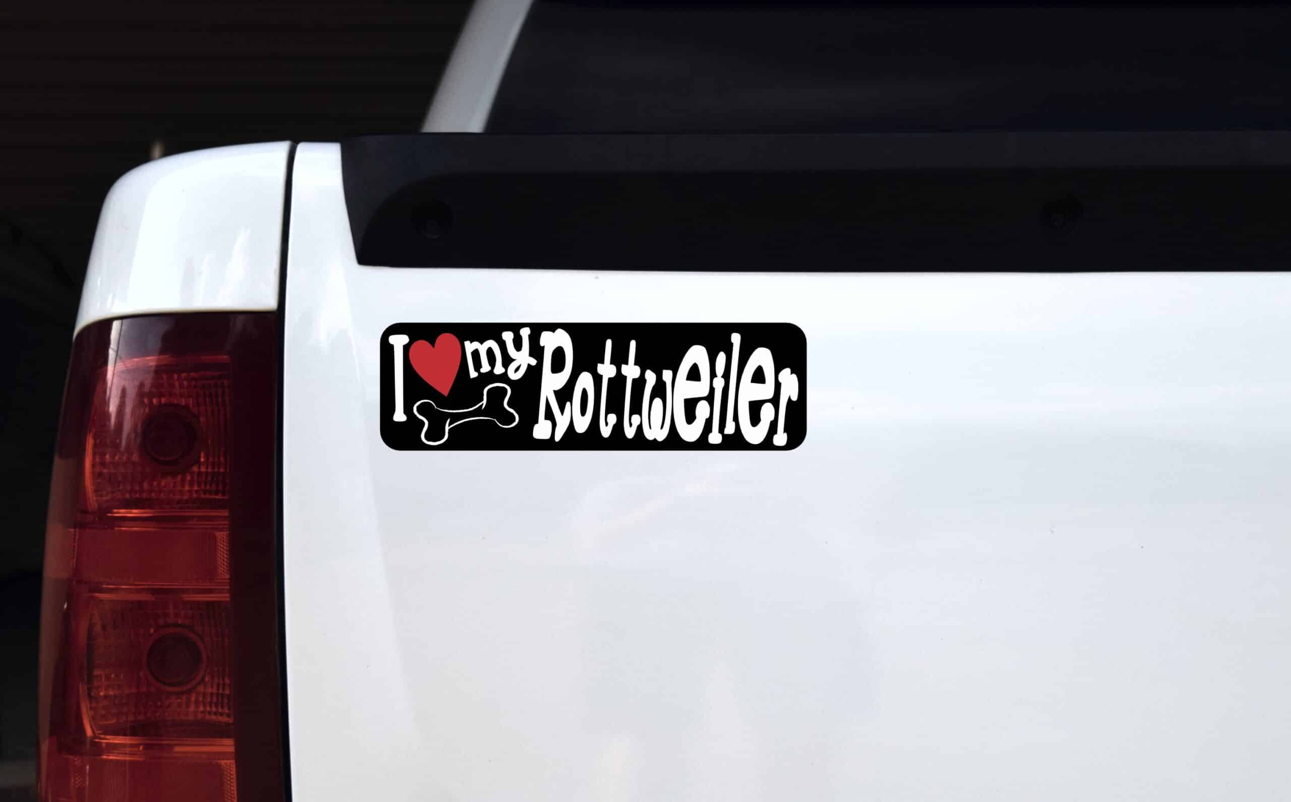 10in x 3in I Love My Rottweiler Bumper Sticker Vinyl Truck Window Decal