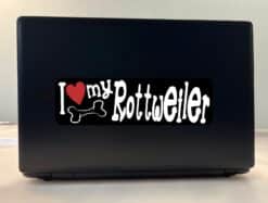 10in x 3in I Love My Rottweiler Bumper Sticker Vinyl Truck Window Decal