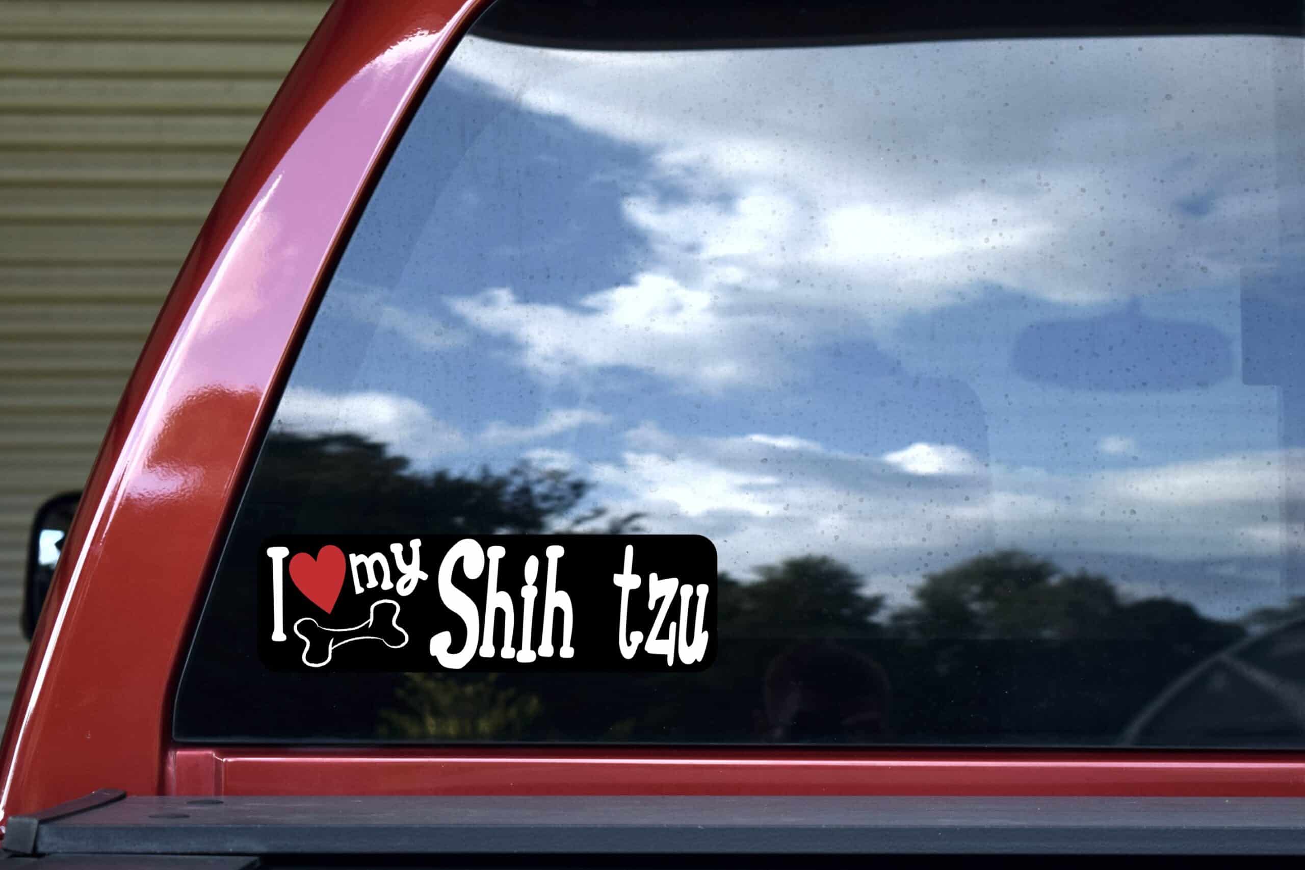10in x 3in I Love My Shih Tzu Bumper Sticker Vinyl Truck Window Decal