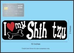 10in x 3in I Love My Shih Tzu Magnet Car Door Magnetic Truck Dog Magnets