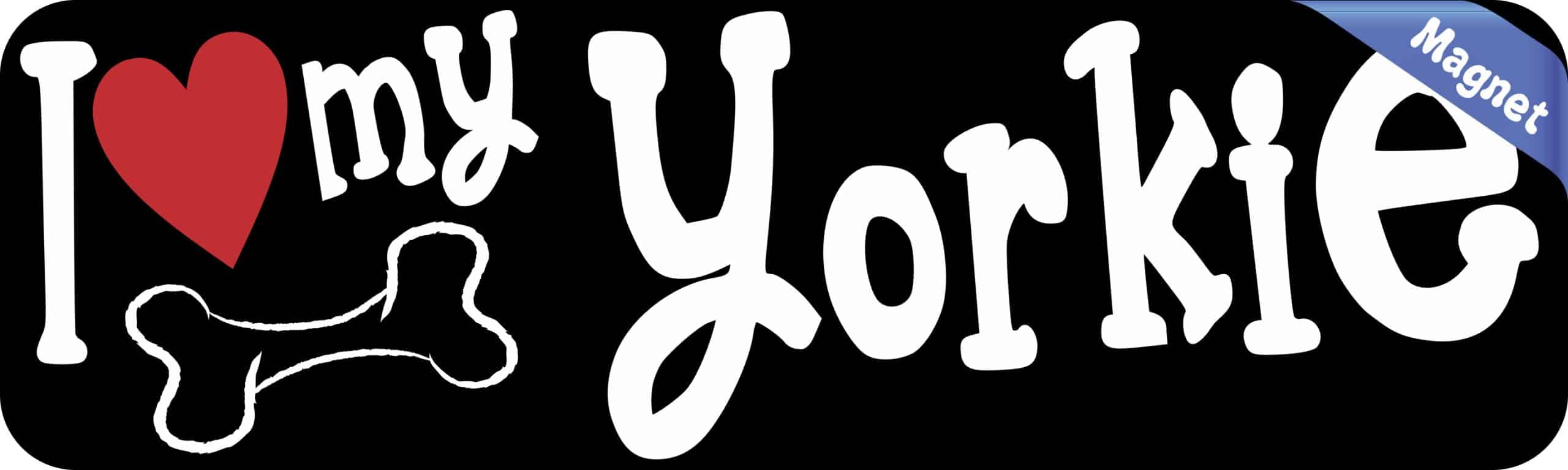 10in x 3in I Love My Yorkie Magnet Car Door Magnetic Truck Dog Magnets