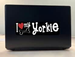 10in x 3in I Love My Yorkie Bumper Sticker Vinyl Truck Window Decal Decals
