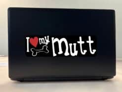 10in x 3in I Love My Mutt Bumper Sticker Vinyl Dog Truck Window Pet Decal