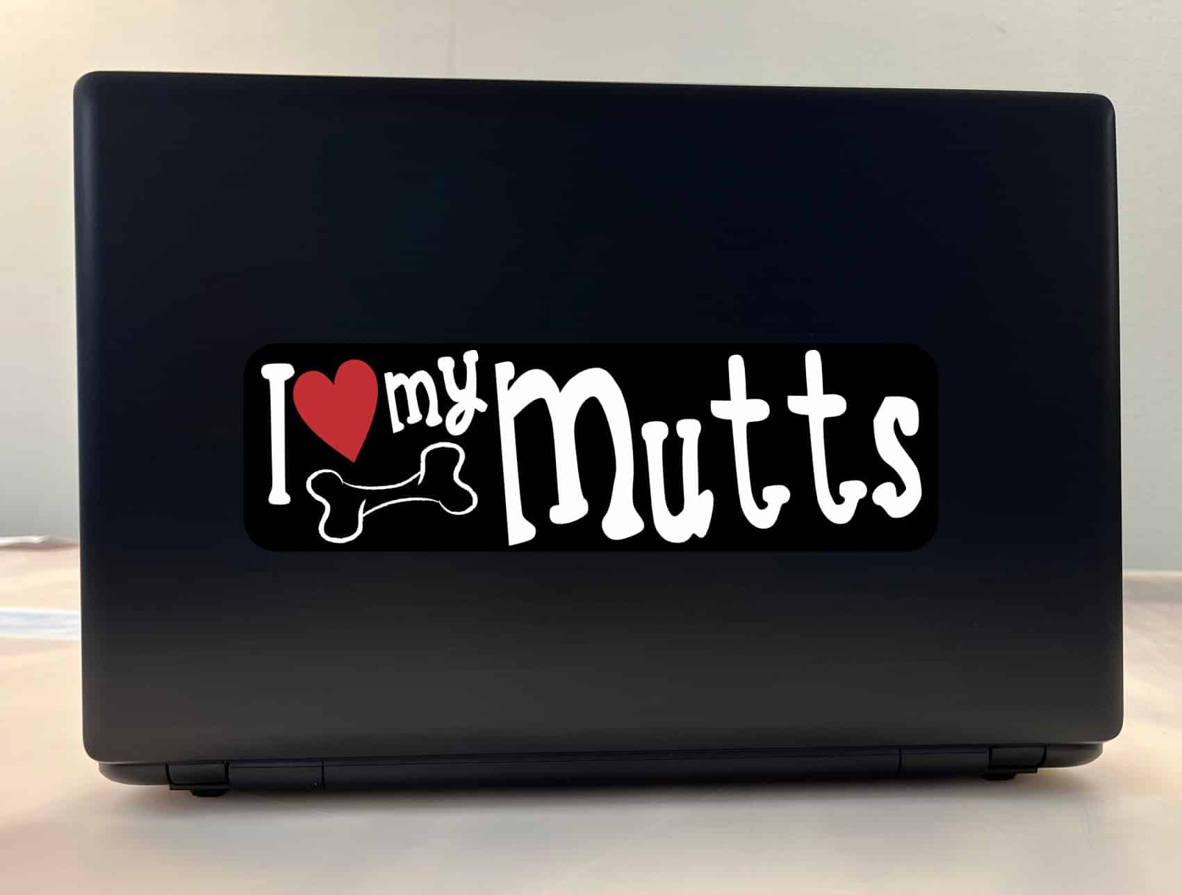 10in x 3in I Love My Mutts Bumper Sticker Vinyl Dog Truck Window