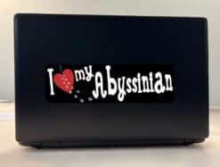 10in x 3in I Love My Abyssinian Bumper Sticker Cat Vinyl Truck Window Decal