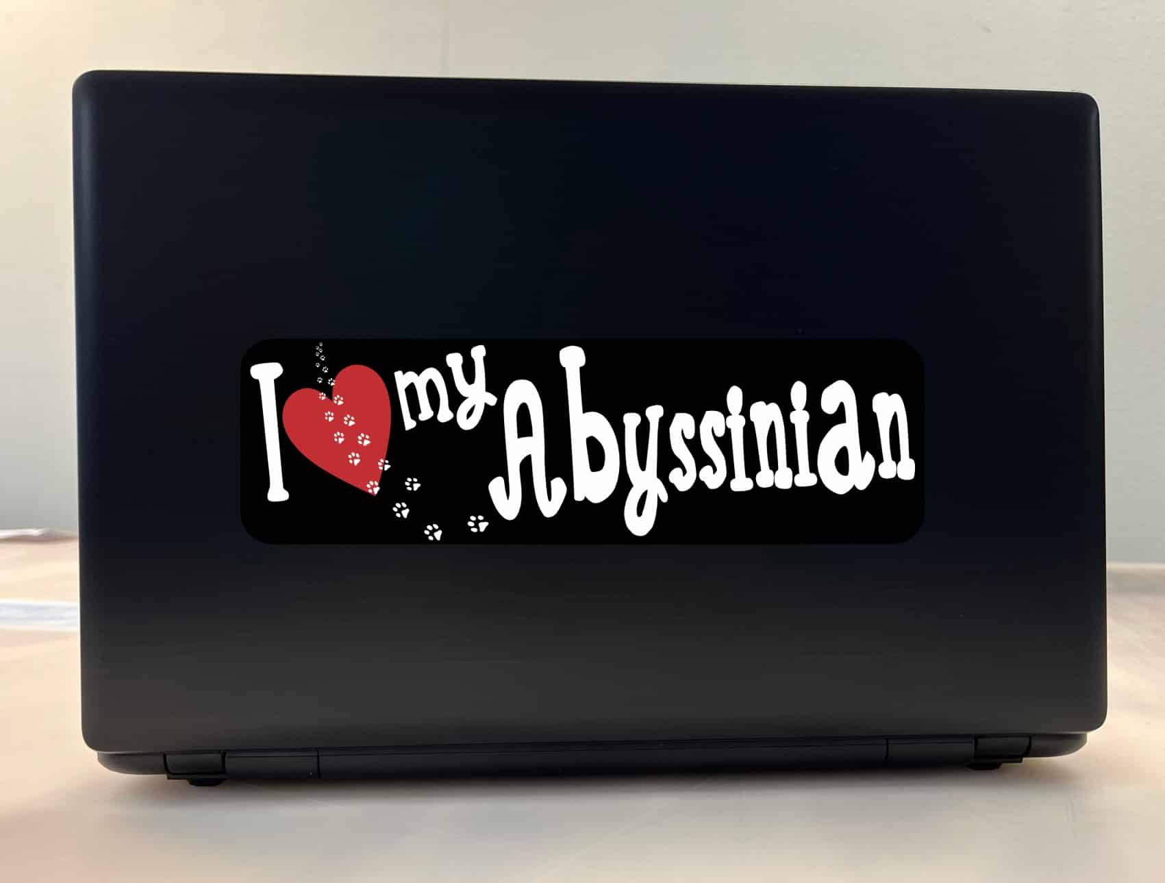 10in x 3in I Love My Abyssinian Bumper Sticker Cat Vinyl Truck Window Decal