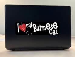 10in x 3in I Love My Burmese Cat Bumper Sticker Vinyl Window Decal