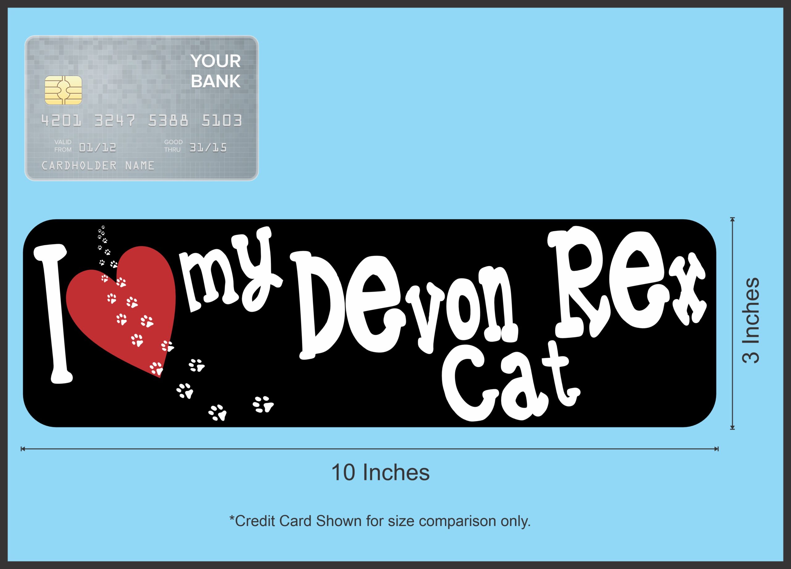 10in x 3in I Love My Devon Rex Cat Bumper Sticker Vinyl Window Pet Decal