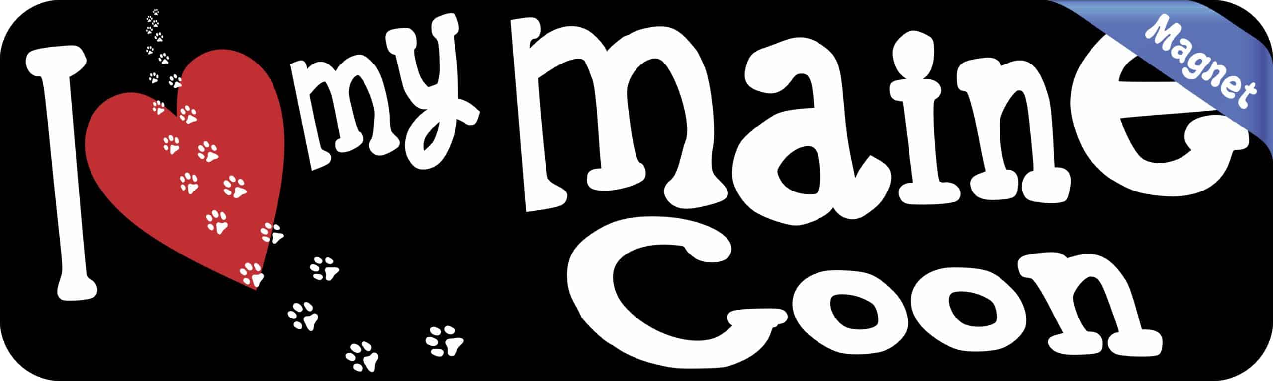 10in x 3in I Love My Maine Coon Magnet Magnetic Pet Cat Truck Car Magnets