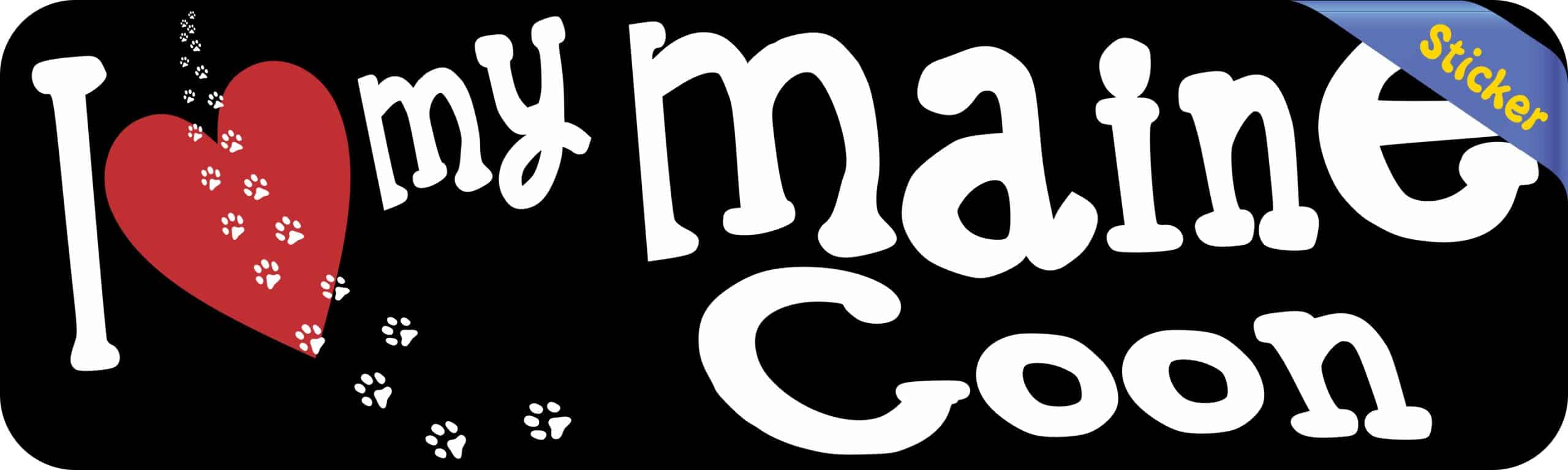 10in x 3in I Love My Maine Coon Bumper Sticker Vinyl Window Pet Cat Decal