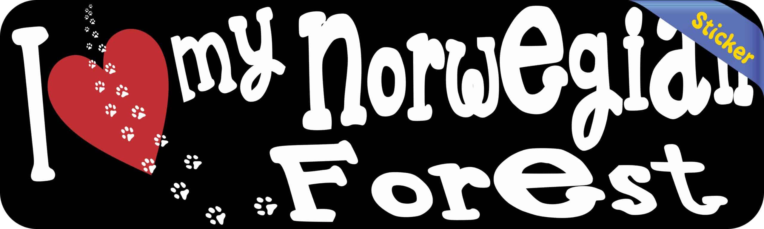 10in x 3in I Love My Norwegian Forest Cat Bumper Sticker Vinyl Window Decal