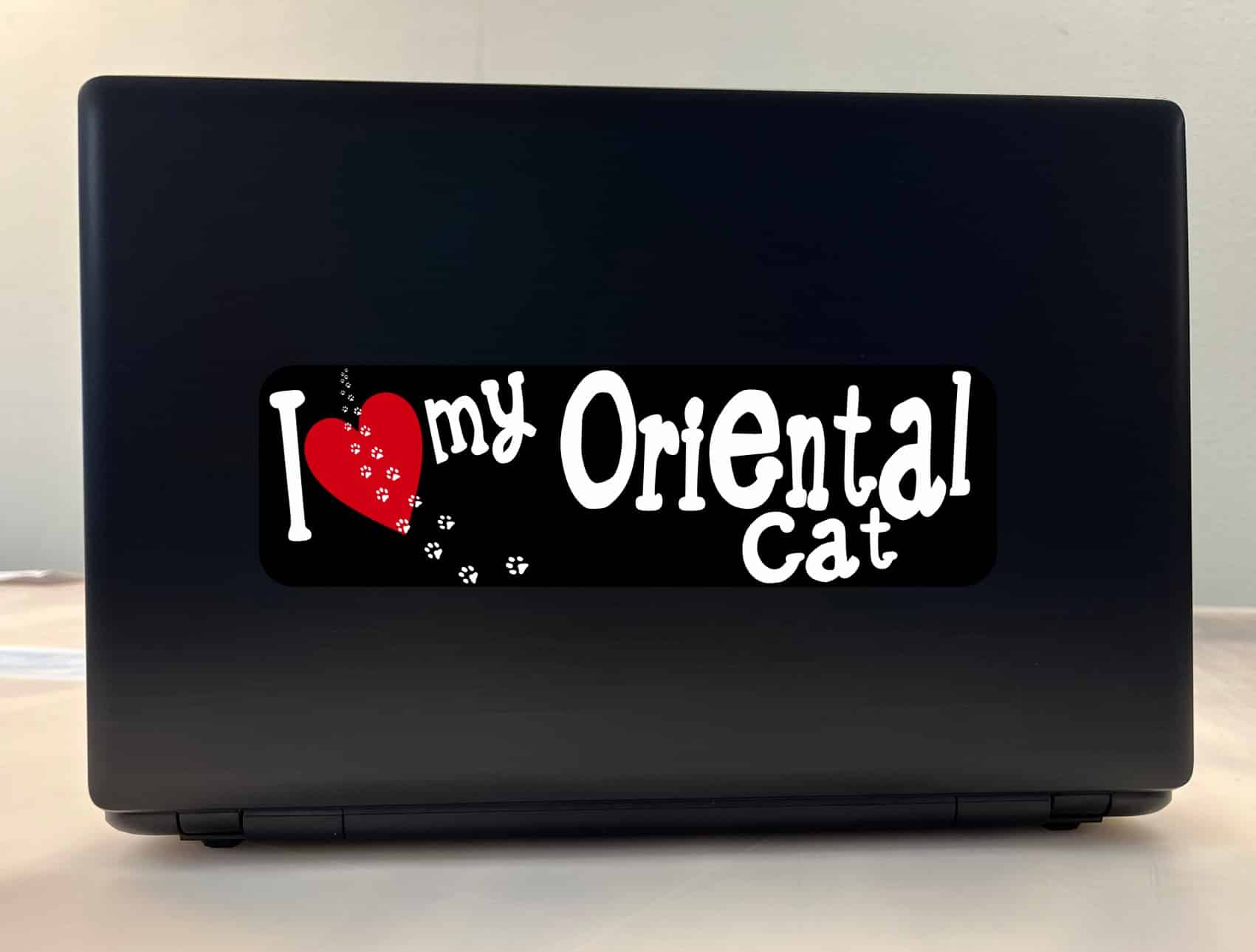 10in x 3in I Love My Oriental Cat Bumper Sticker Vinyl Truck Win