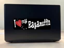 10in x 3in I Love My Ragamuffin Bumper Sticker Cat Vinyl Truck Window Decal