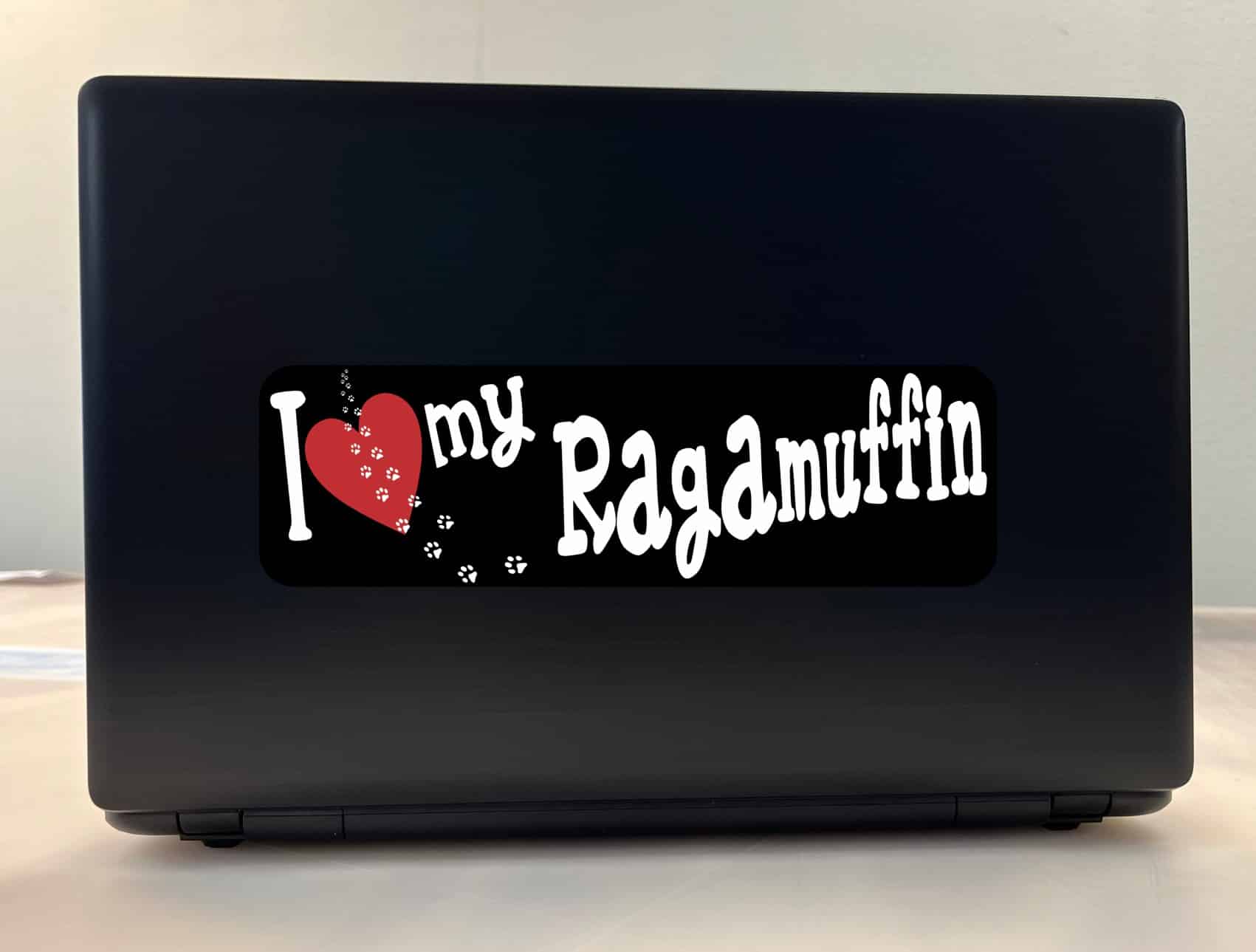 10in x 3in I Love My Ragamuffin Bumper Sticker Cat Vinyl Truck Window Decal