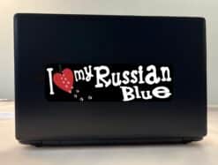 10in x 3in I Love My Russian Blue Bumper Sticker Vinyl Window Cat Decal