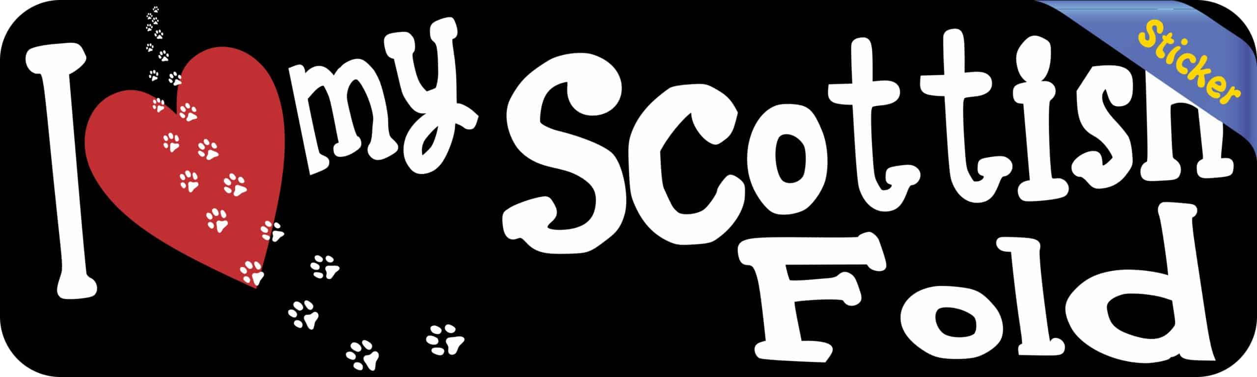 10in x 3in I Love My Scottish Fold Bumper Sticker Vinyl Truck Window Decal
