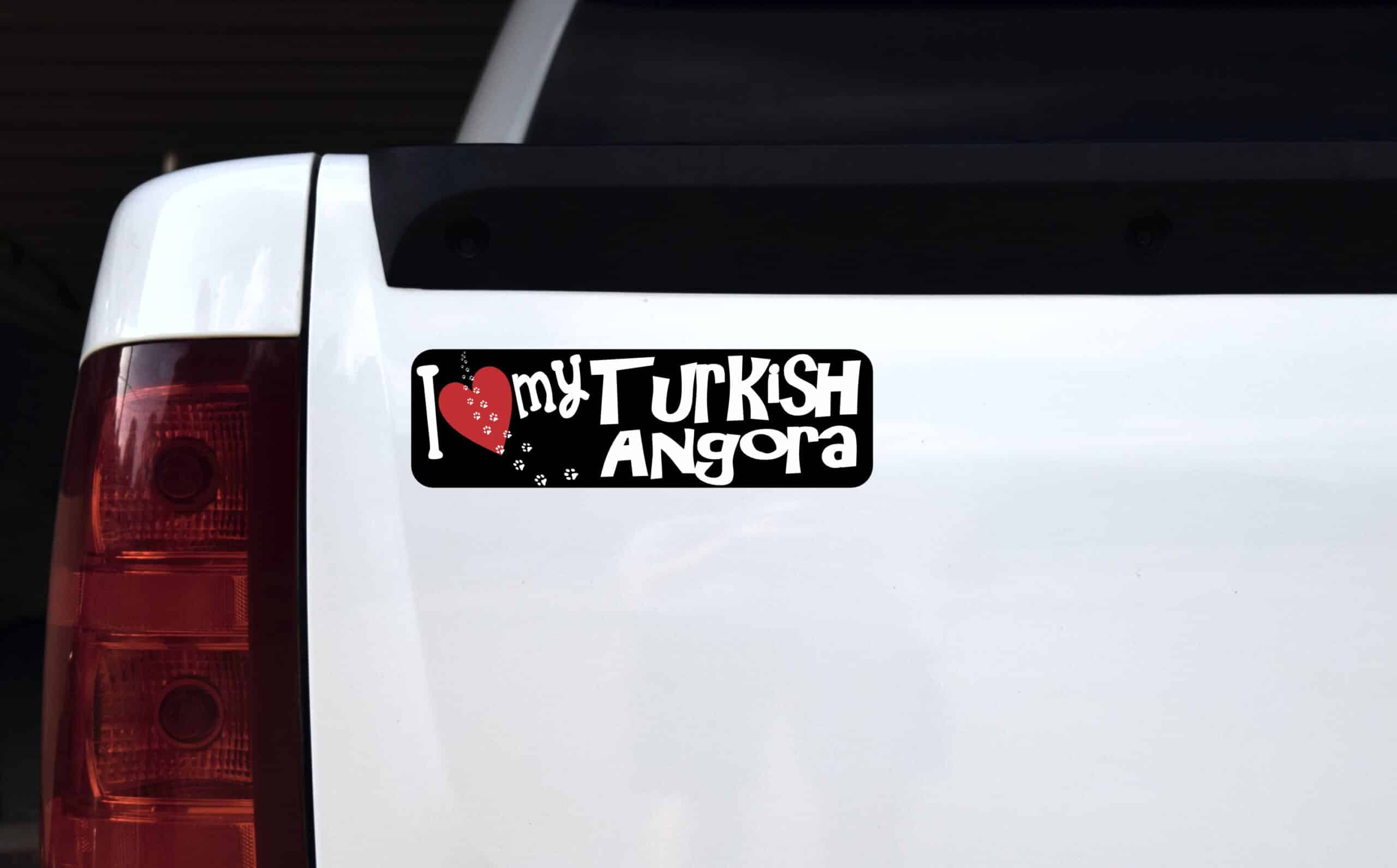 10in x 3in I Love My Turkish Angora Magnet Magnetic Pet Cat Truck Magnets