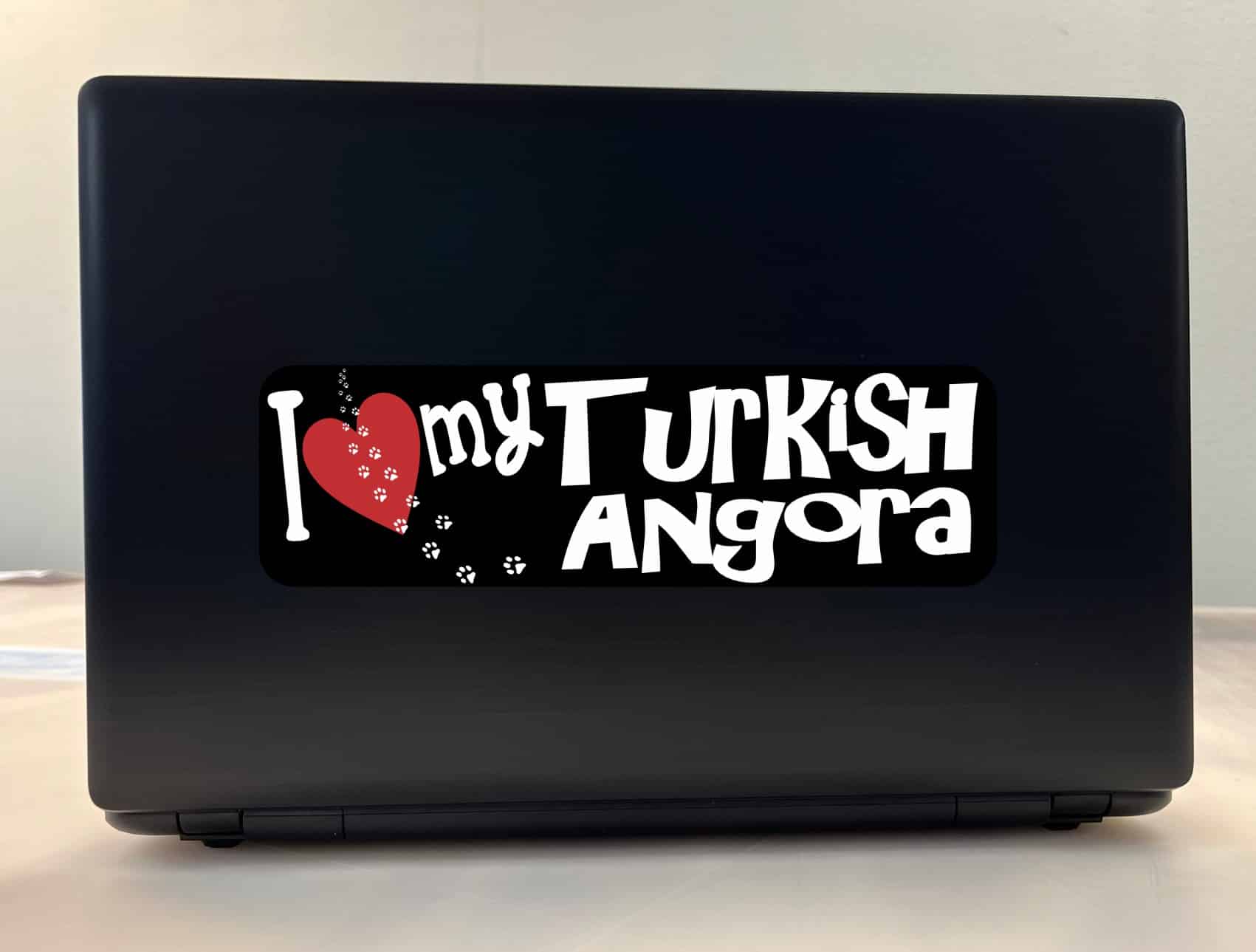 10in x 3in I Love My Turkish Angora Bumper Sticker Vinyl Window Cat Decal