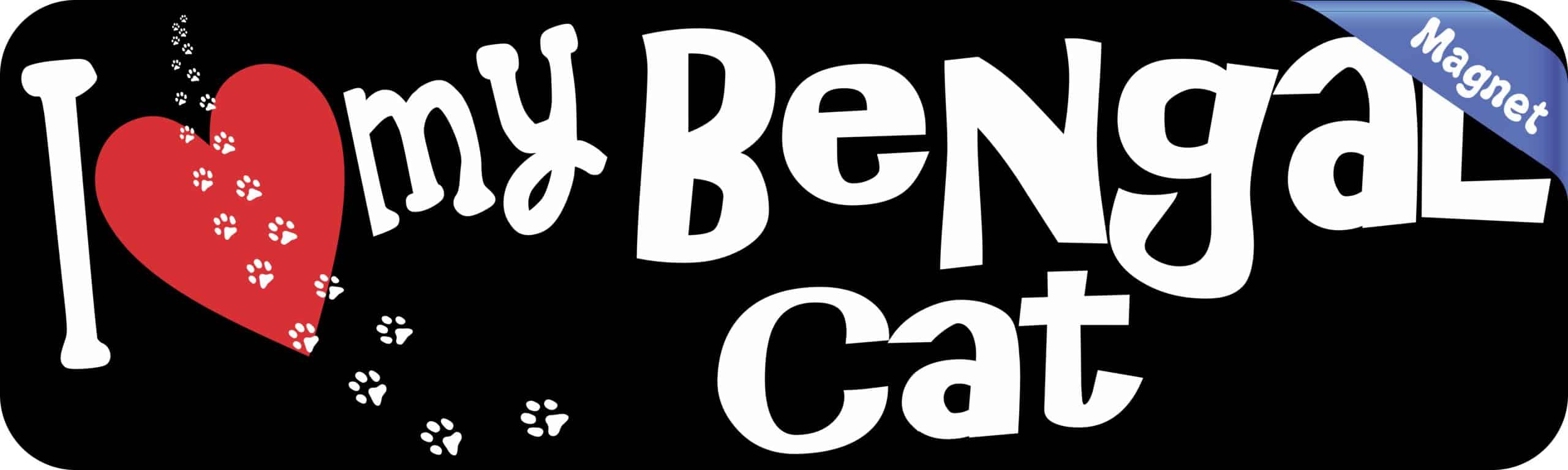 10in x 3in I Love My Bengal Cat Magnet Car Door Magnetic Cat Truck Magnets