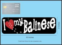 10in x 3in I Love My Balinese Magnet Magnetic Truck Magnets Animal