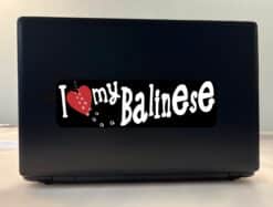 10in x 3in I Love My Balinese Bumper Sticker Vinyl Window Sign Pet Decal
