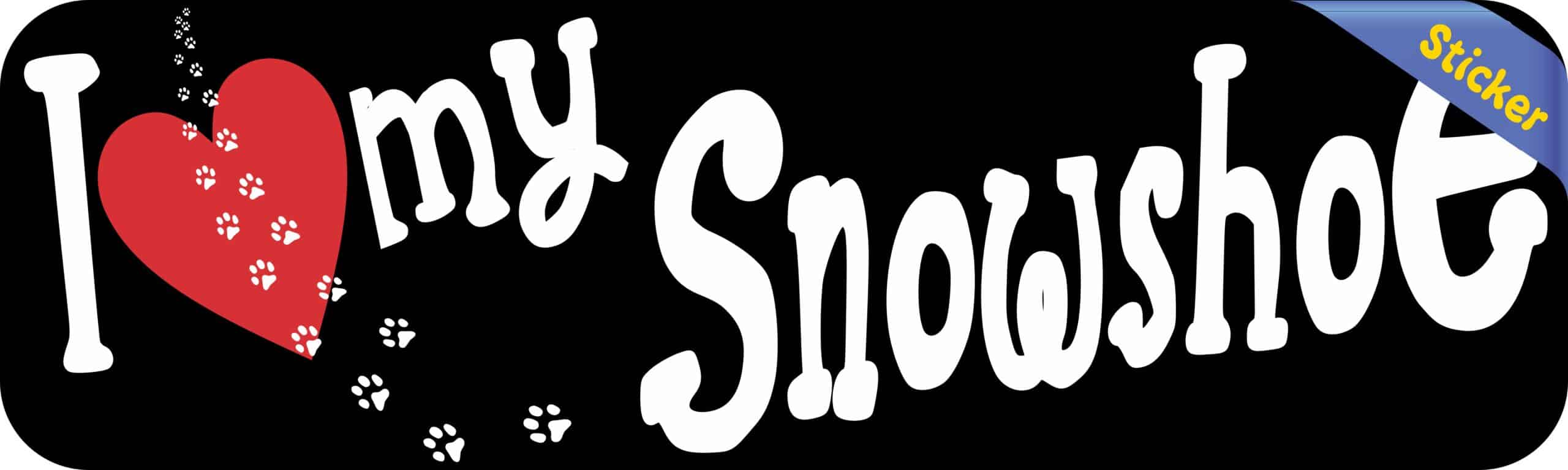 10in x 3in I Love My Snowshoe Cat Bumper Sticker Vinyl Car Window Decal