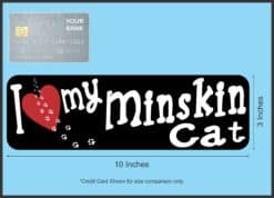 10in x 3in I Love My Minskin Cat Magnet Magnetic Truck Magnets Pet