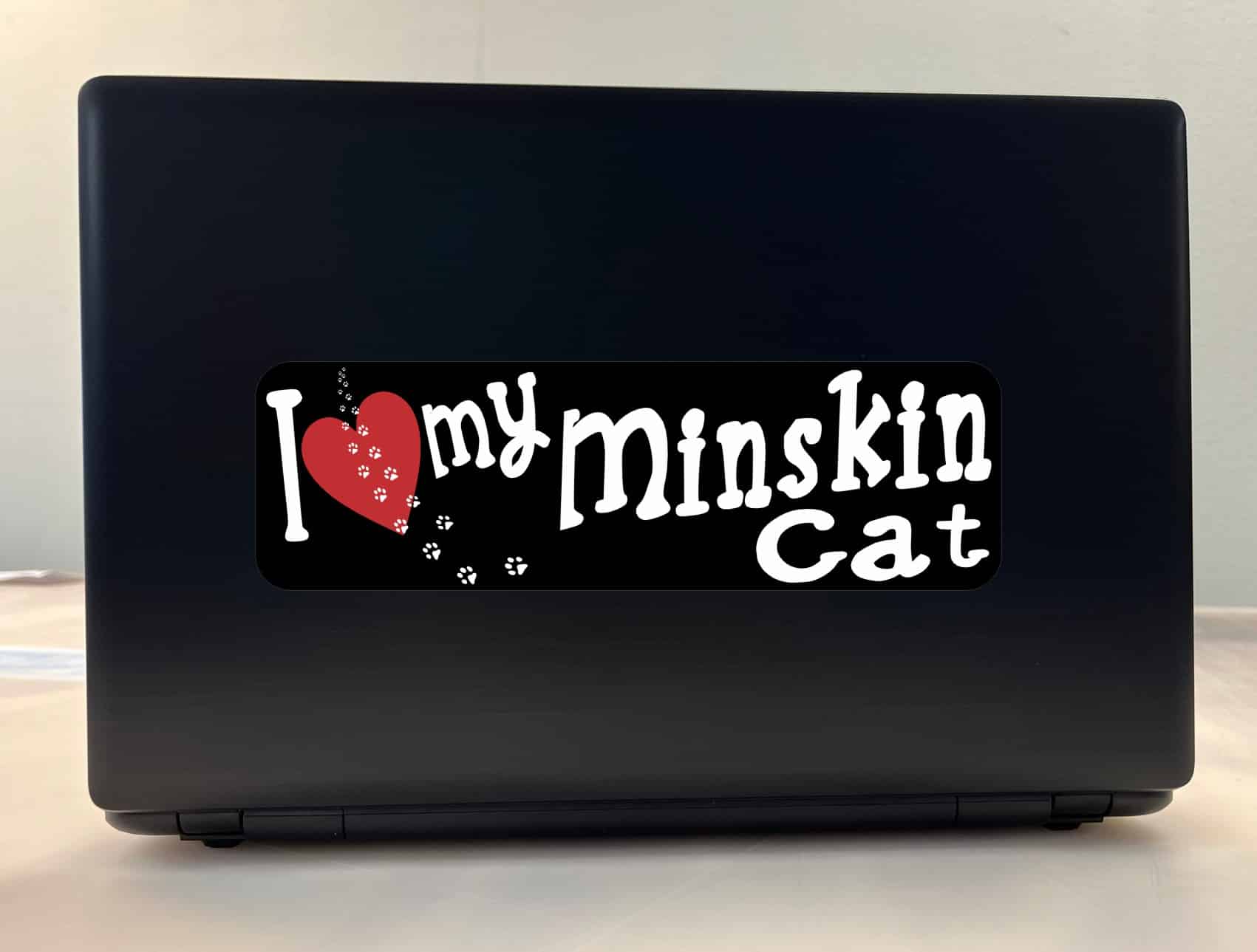 10in x 3in I Love My Minskin Cat Bumper Sticker Vinyl Window Sign Decal