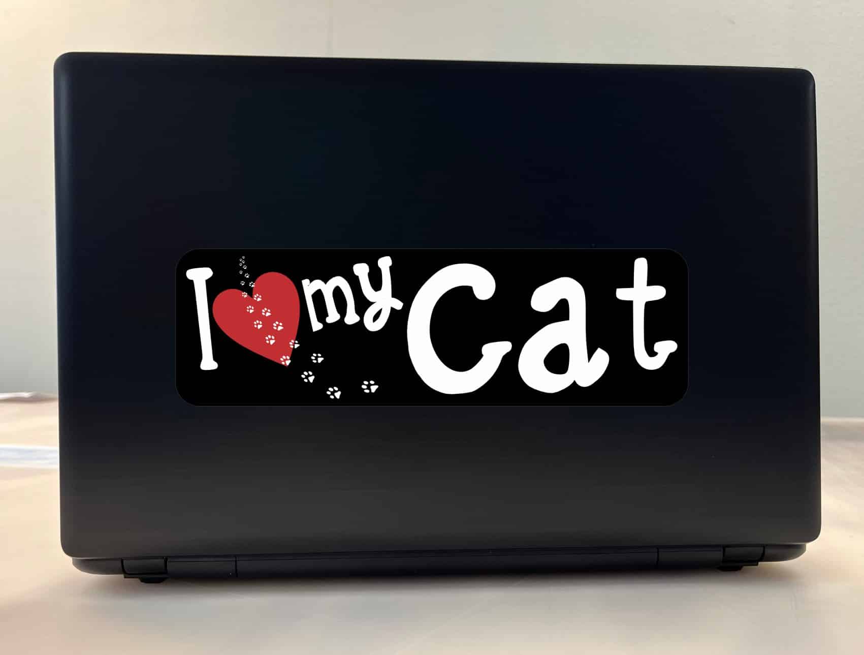 10in x 3in I Love My Cat Bumper Sticker Vinyl Window Sign Pet An