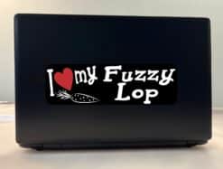 10in x 3in I Love My Fuzzy Lop Rabbit Bumper Sticker Vinyl Window Decal