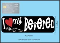 10in x 3in I Love My Beveren Rabbit Magnet Car Door Magnetic Truck Magnets