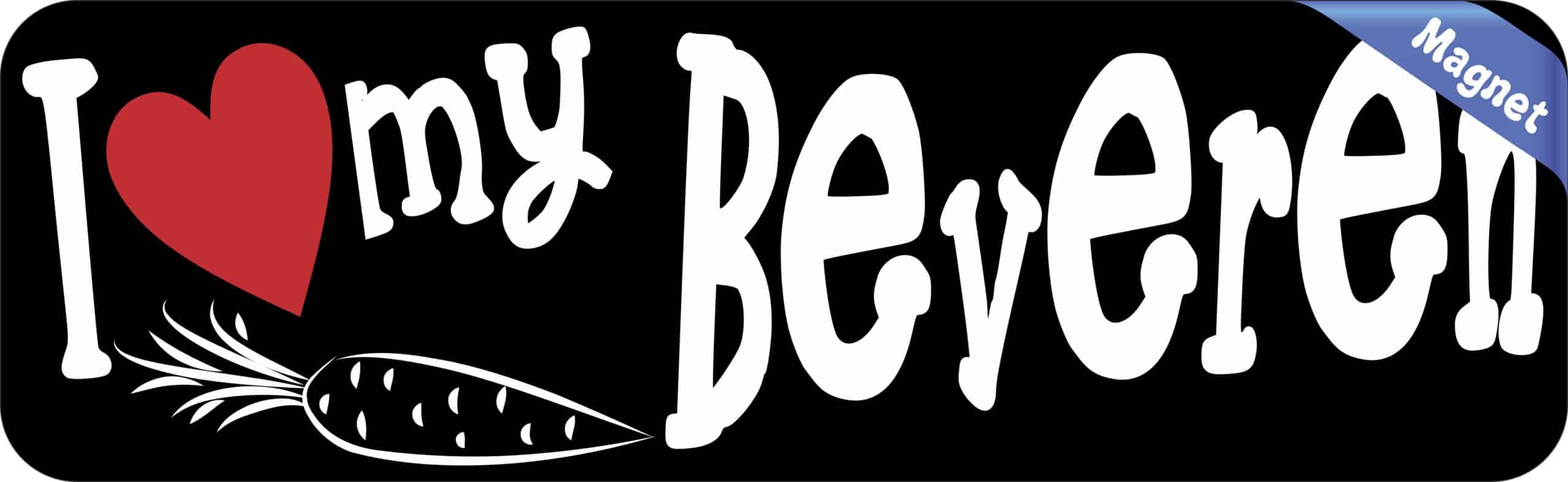 10in x 3in I Love My Beveren Rabbit Magnet Car Door Magnetic Truck Magnets